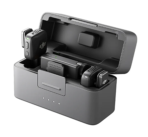 Microfone DJI Mic Mini (2 TX Microfone + 1 RX Receptor + 1 Case de carregamento) BR - DJI126