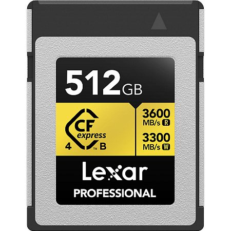 Cartão de memória Lexar Professional GOLD CFexpress 4.0 Tipo B de 512 GB