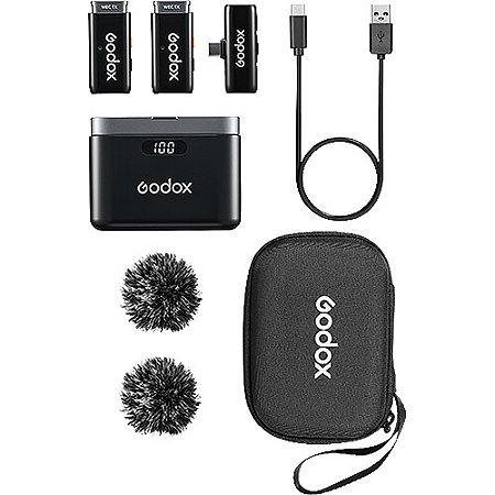Microfone Godox WES2 USB-C Sem Fio (2TX+1RX)