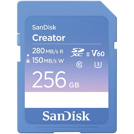 Cartão de Memória SD SANDISK Creator 256GB UHS-II U3 V60 6K