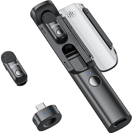 Microfone Sem Fio Boya Magic-05 USB-C (2TX+1RX) + Microfone Shotgun