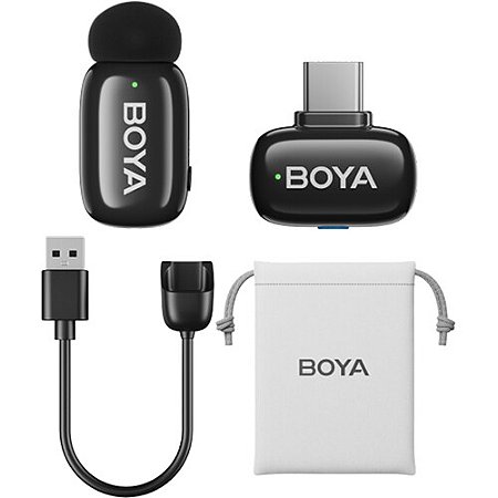 Microfone Sem Fio Boya Mini-17 USB-C (1TX+1RX) (Sem Estojo de Carga)
