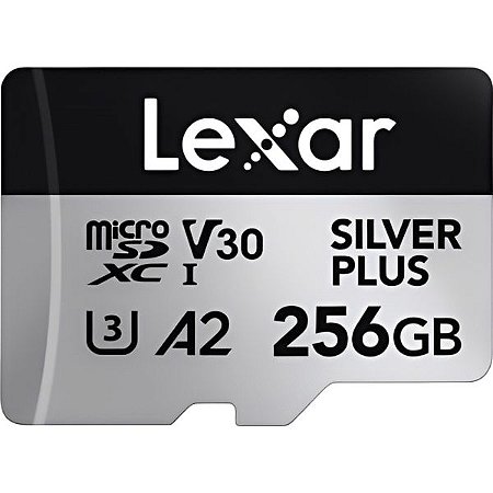 Cartão de memória microSD 256GB LEXAR silver plus