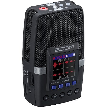 Gravador portátil Zoom H2essential Multi-Mic de 32 bits com ponto flutuante