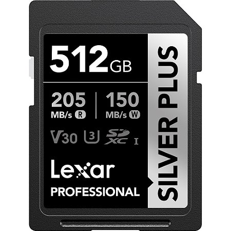 Cartão de memória Lexar Professional Silver Plus UHS-I SDXC de 512 GB