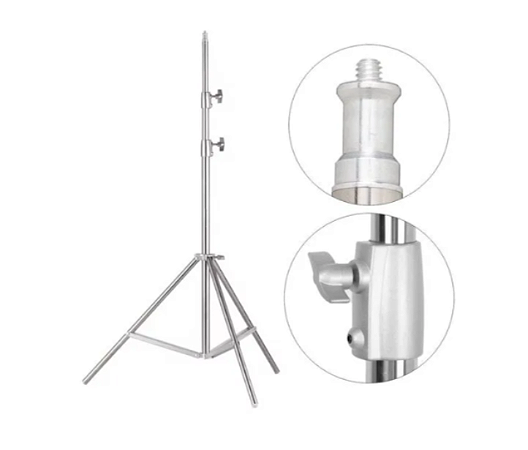 TRIPÉ DE ILUMINAÇÃO ALTURA MÁXIMA 2,00MT - AÇO INOX