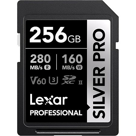 Cartão de Memória SD 256GB Lexar Silver Pro V60
