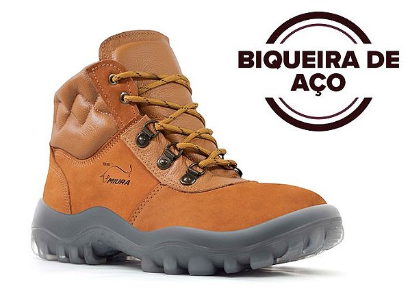 MIURA NOBUCK CARAMELO - BIQUEIRA DE AÇO - SOLADO TPU