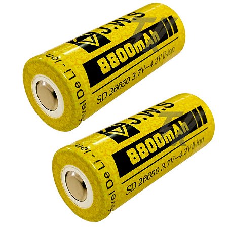 Bateria Para Lanterna SD26650 Com 8800mAh, Recarregável, 2UN