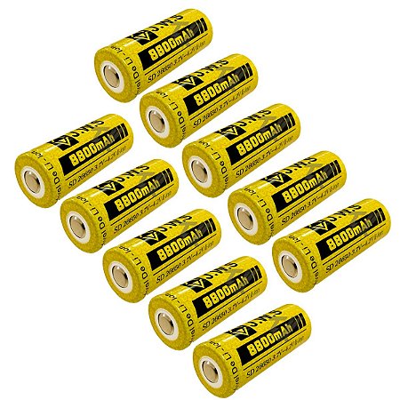 Bateria Para Lanterna SD26650 Com 8800mAh, Recarregável, 10UN