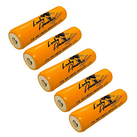 Bateria Para Lanterna NK18650 Com 6800mAh, Recarregável, 5UN