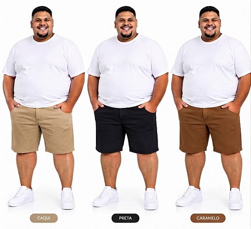 Bermuda Sarja Colors Masculina Plus Size 52 ao 66