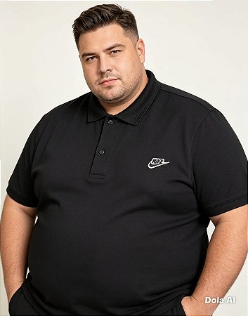 Polo Extra Premium NIKE Masculina Plus Size Preto G3 ao G9