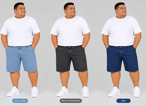 Bermuda Jeans Colrs 52 ao 68 Plus Size Elastano Dazzling