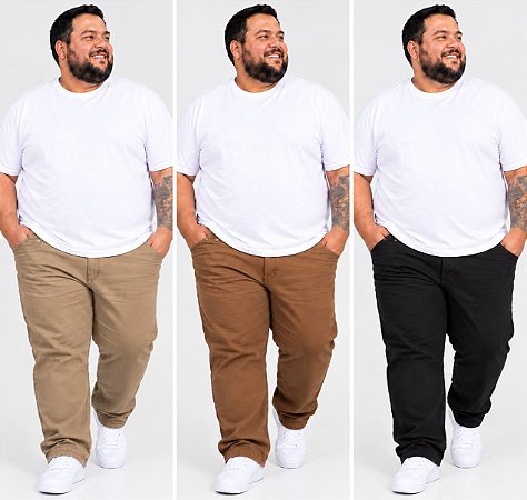 Calça Sarja Colors Masculina Plus Size 48 ao 68