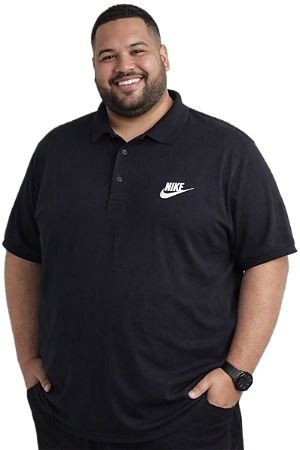 POLO PIQUET NKE PRETA G4 AO G9 MASCULINA PLUS SIZE