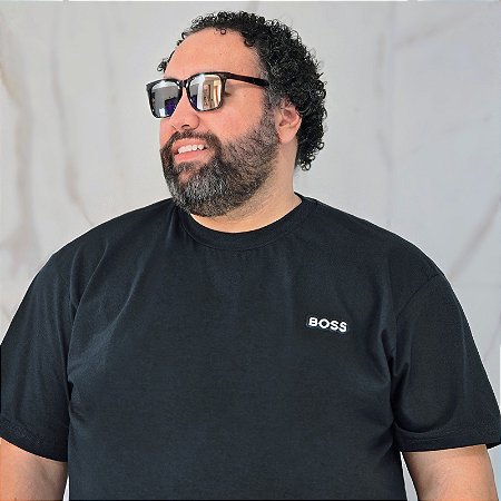 Camisetas Multimarcas Algodão  Masculina  Plus Size Preta G3 ao G8
