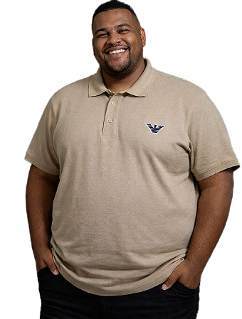 CAMISA POLO ARMANI MESCLA CLARA G4 AO G9 PLUS SIZE