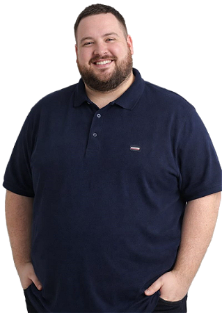 Polo Tommy Algodão Marinho Masculina Plus Size G4 ao G9