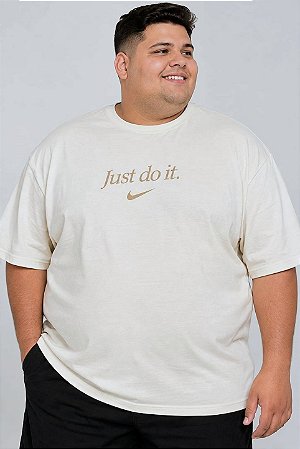 CAMISETA MULTIMARCAS G3 AO G9 PLUS SIZE MASCULINA BEGE