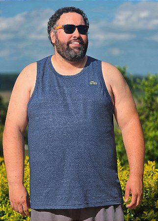 CAMISETA REGATA LACOTE MULTIMARCAS PLUS SIZE PRETA ALGODÃO G4 ao G8