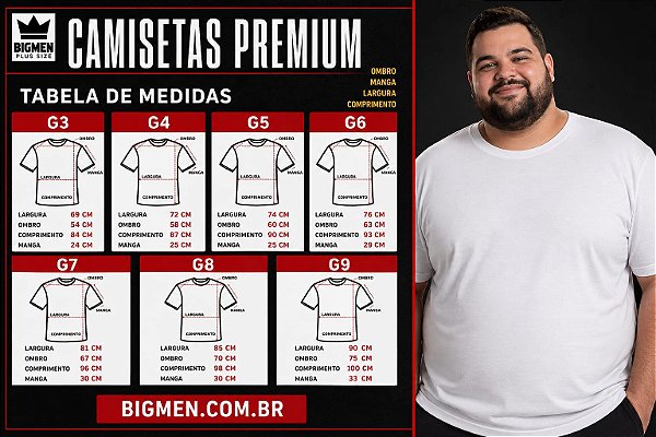 Camiseta Tommy Algodão Plus Size G4 ao G8