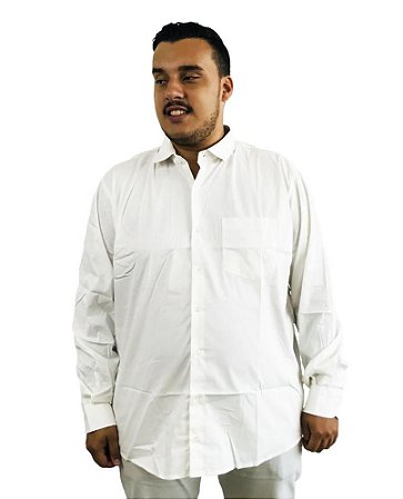 Camisa branca plus size masculina Clearance