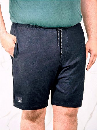 Bermuda Multimarcas Masculina Plus Size  Moleton Elastano Preta G3/G10 (54 ao 84 cm)