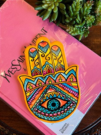 Hamsa de Parede ou Mesa - Cerâmica - Mão de Fátima