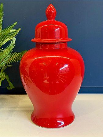 Potiche - Cerâmica - Vermelho