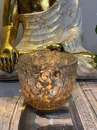 Porta Vela - Vidro - Dourado e Prateado