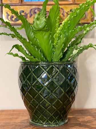 Cachepot em Ceramica - Verde - 20CM