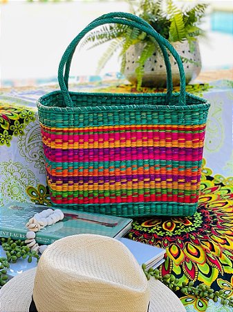 Bolsa Praia - Palha Peruana - Verde