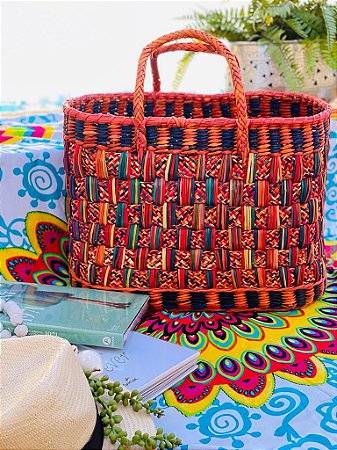 Bolsa Praia - Palha Peruana - Laranja