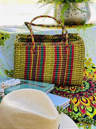 Bolsa Praia - Palha Peruana - Verde