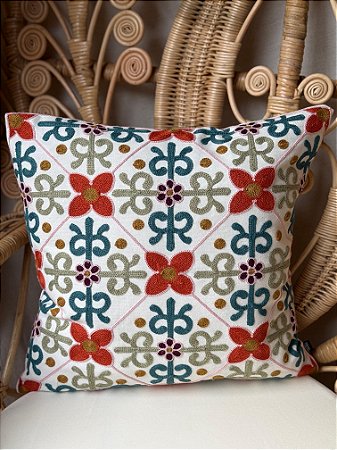 Capa Para Almofada - Bordada - Colorida