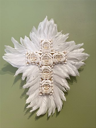 Cruz de Conchas - Ornamento Decorativo - 34CM