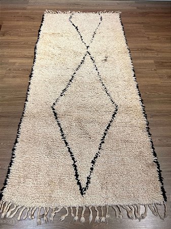 Tapete Marroquino - Beni Berber Ourain - Lã de Ovelha Artesanal - 2,10X0,90MT