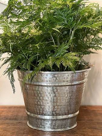 Cachepot em Alumínio - Martelado - 27CM