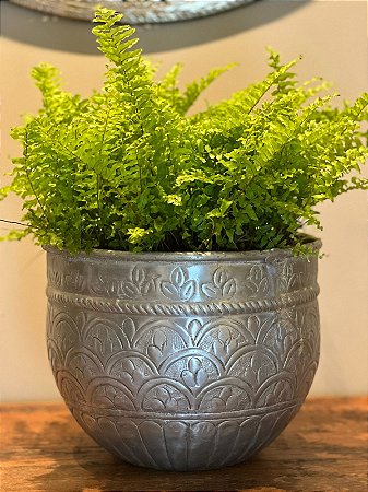 Cachepot em Alumínio - Martelado - 26CM