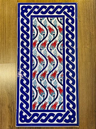 Quadro - Azulejo - Turco - Azul e Vermelho