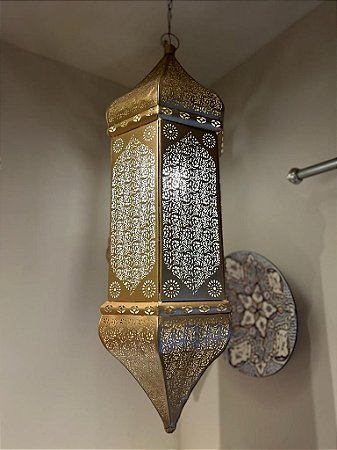 Luminária de Teto - Modelo Marrakech - Dourado Fosco