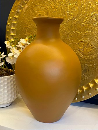 Vaso Decorativo - Marroquino - Caramelo - Cerâmica - 45CM