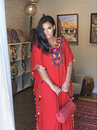 Red kaftan hot sale dress