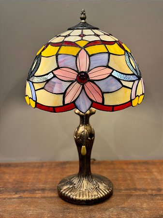 Abajur Tiffany - Vitral - Ouro Velho