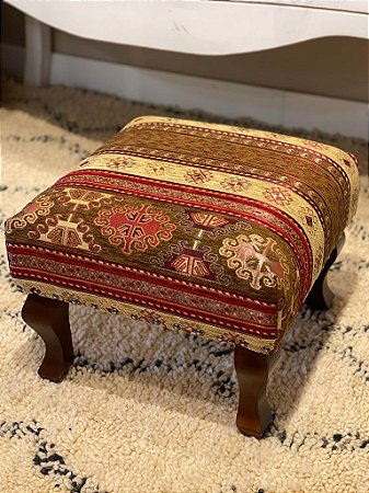 Banqueta Jacquard Turquia - Marrom e Bege