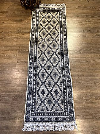Tapete - Passadeira - Dupla Face - Turco - 1,80 x 0,60MT - Cinza