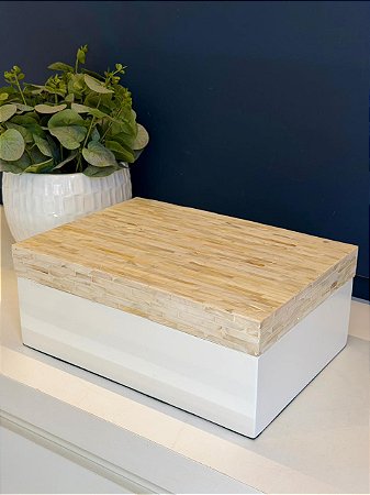 Caixa Decorativa - Madrepérola e Madeira - Porta Jóias X 31,5X22,5