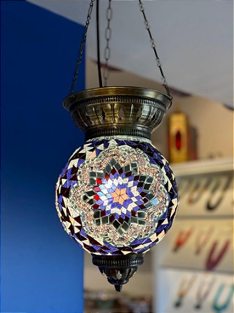 Luminária de Teto Turca Roxa