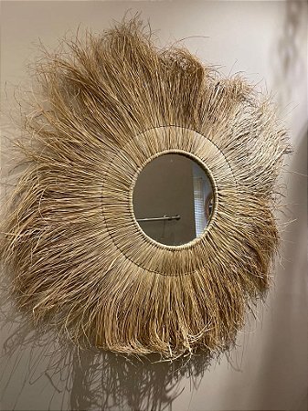 Espelho Mandala - Palha
